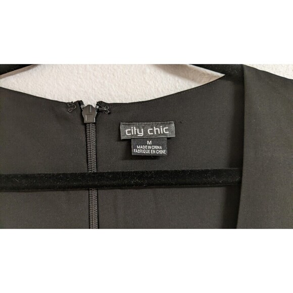 Women's City Chic Black Side Slit Lace Up Sleeveless Dress M/18 - Picture 9 of 13